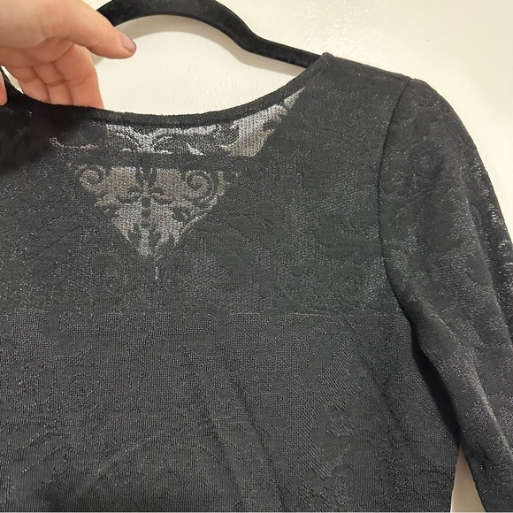 St John Lace Peekaboo Sheath Dress in Caviar Black - Picture 2 of 8